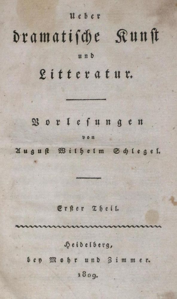 Große Abbildung Nr.1: 132-1037 Schlegel,A.W.: (Literatur und illustrierte Bücher bis 19.Jahrhundert)