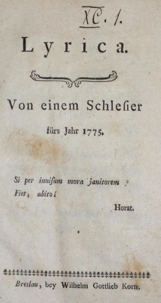 Große Abbildung Nr.1: 132-1045 (Sinapius,K.F.).: (Literatur und illustrierte Bücher bis 19.Jahrhundert)