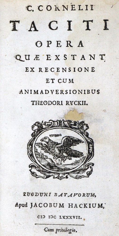 Große Abbildung Nr.1: 132-1049 Tacitus,C.: (Literatur und illustrierte Bücher bis 19.Jahrhundert)