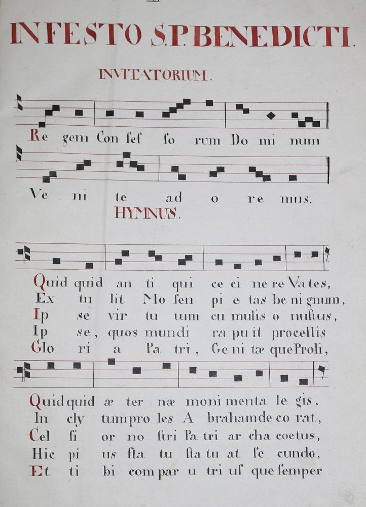 Große Abbildung Nr.1: 132-105 In Festo S.P. Benedicti.: (Handschriften)