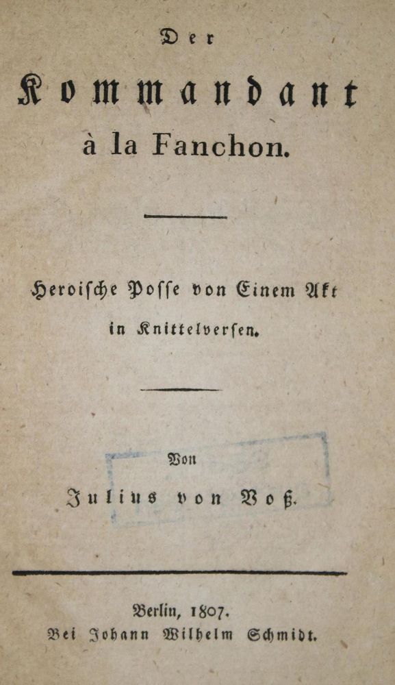 Große Abbildung Nr.1: 132-1059 Voß,J.v.: (Literatur und illustrierte Bücher bis 19.Jahrhundert)
