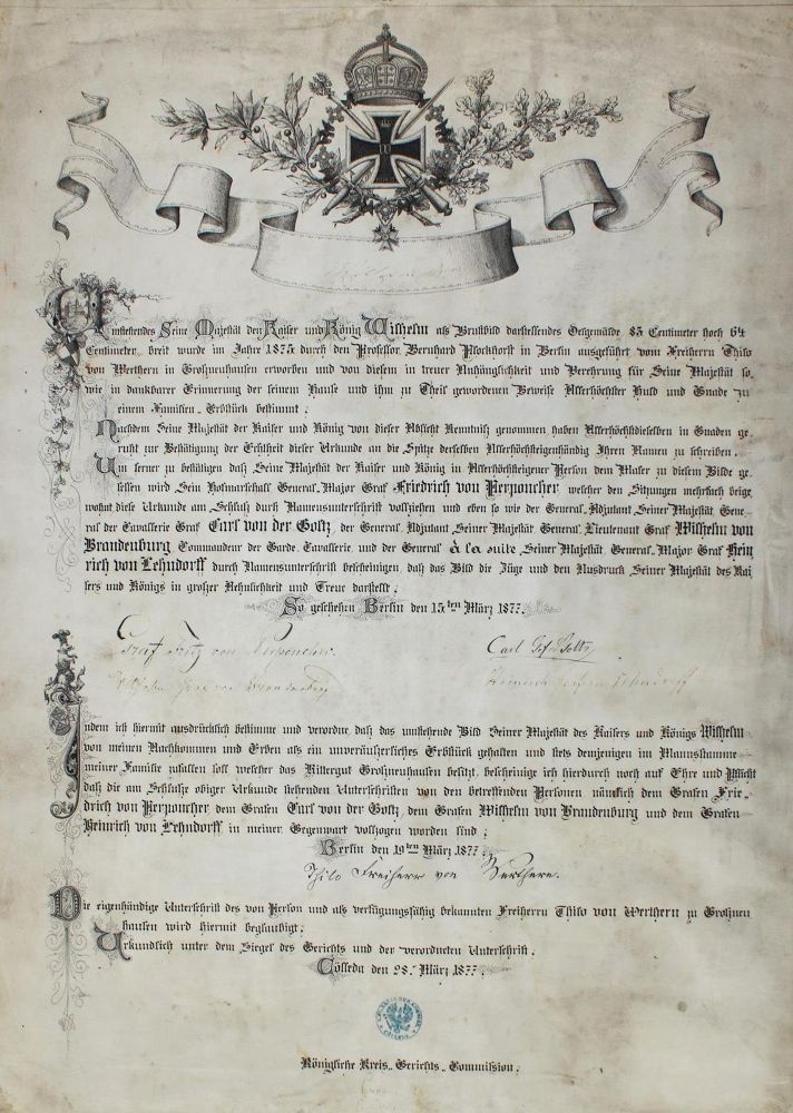 Große Abbildung Nr.1: 132-113 Urkunde: (Handschriften, Preußen)