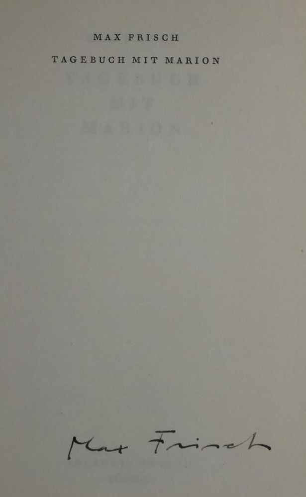 Große Abbildung Nr.1: 132-1133 Frisch,M.: (Literatur und illustrierte Bücher 20.Jahrhundert - Alte Literatur in modernen Ausgaben)