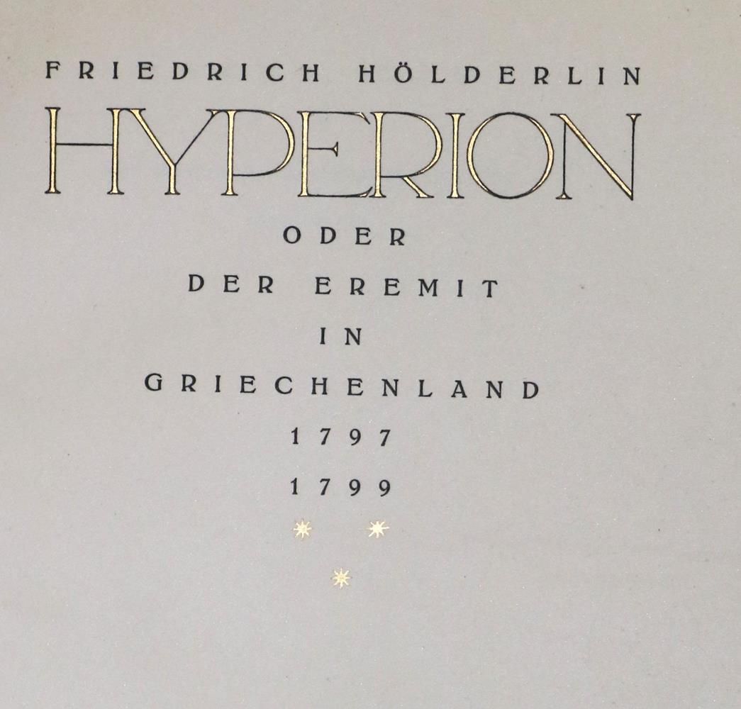 Große Abbildung Nr.1: 132-1165 Hölderlin,F.: (Literatur und illustrierte Bücher 20.Jahrhundert - Alte Literatur in modernen Ausgaben)