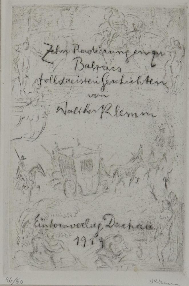 Große Abbildung Nr.3: 132-1190 Klemm,W.: (Literatur und illustrierte Bücher 20.Jahrhundert - Alte Literatur in modernen Ausgaben)
