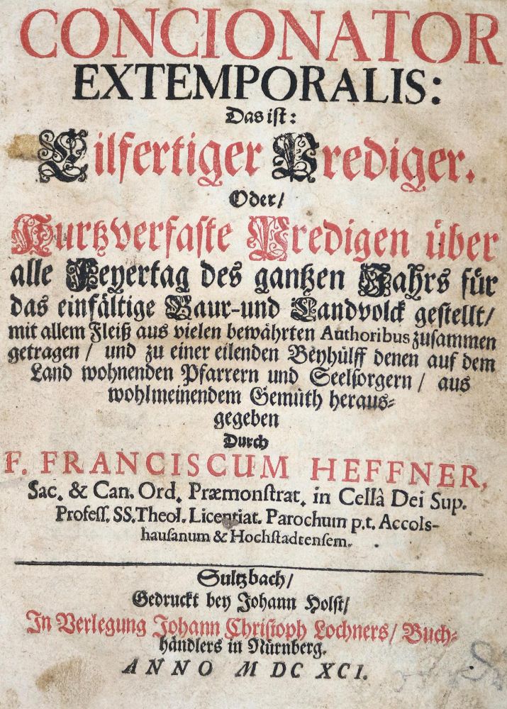 Große Abbildung Nr.2: 132-122 Heffner,F.: (Alte Drucke, Handschriften und Theologie)