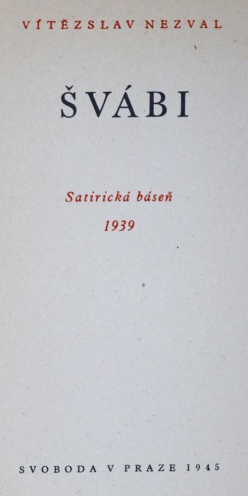 Große Abbildung Nr.1: 132-1223 Nezval,V.: (Literatur und illustrierte Bücher 20.Jahrhundert - Alte Literatur in modernen Ausgaben)