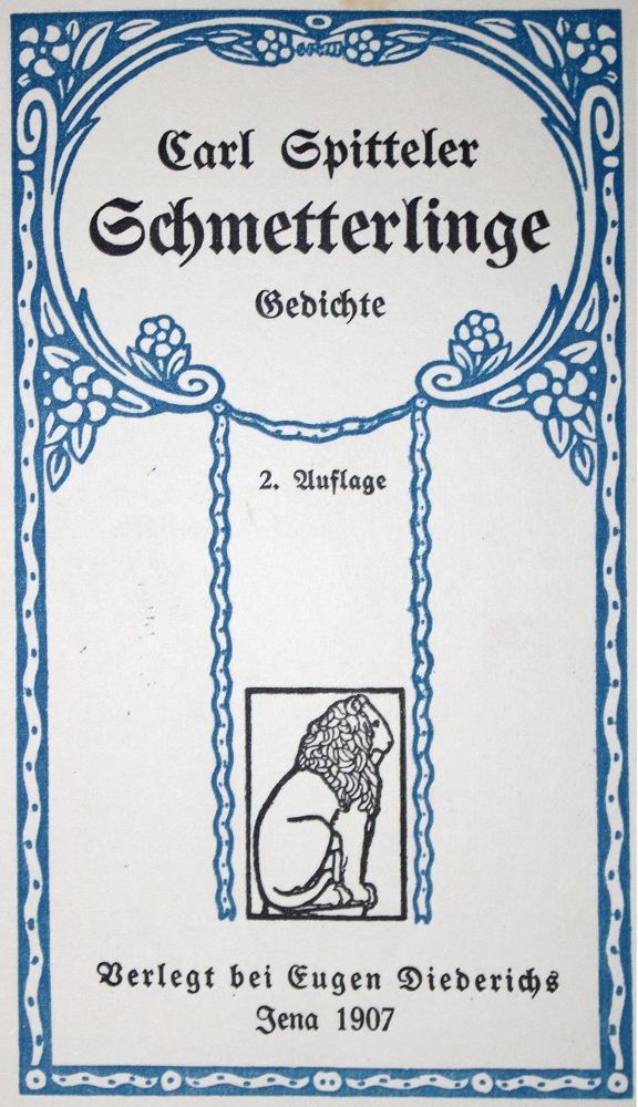 Große Abbildung Nr.1: 132-1282 Spitteler,C.: (Literatur und illustrierte Bücher 20.Jahrhundert - Alte Literatur in modernen Ausgaben)