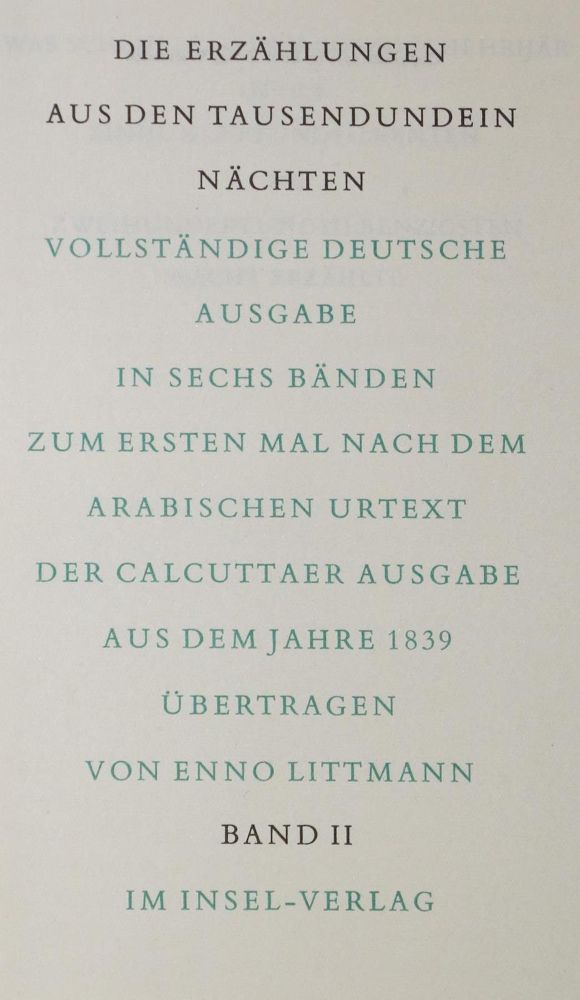 Große Abbildung Nr.1: 132-1291 Erzählungen, Die,: (Tausend und eine Nacht)