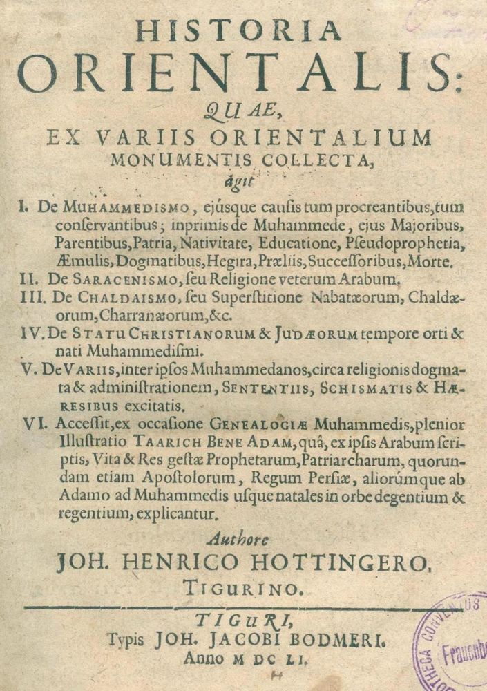 Große Abbildung Nr.1: 132-134 Hottinger,J.H.: (Alte Drucke, Handschriften und Theologie)