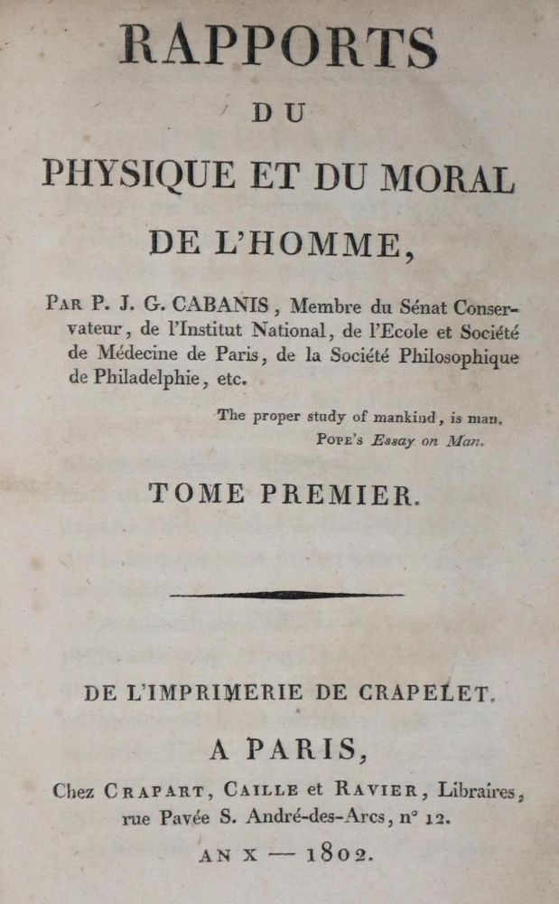Große Abbildung Nr.1: 132-1351 Cabanis,P.J.G.: (Medizin)