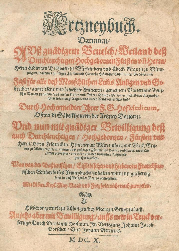 Große Abbildung Nr.1: 132-1358 Gabelkover,O.: (Medizin)