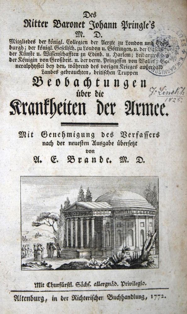 Große Abbildung Nr.1: 132-1378 Pringle,J.: (Medizin, Militaria)