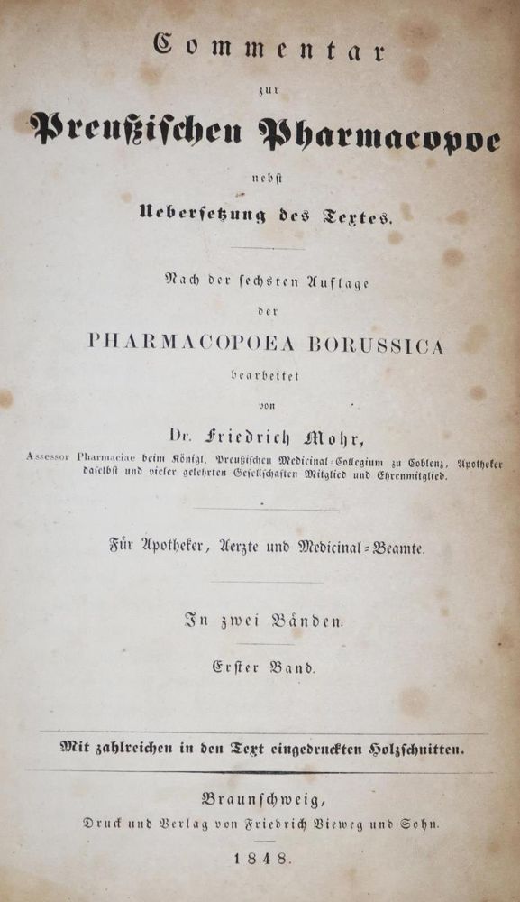 Große Abbildung Nr.1: 132-1384 Mohr,F.: (Medizin, Pharmazie)