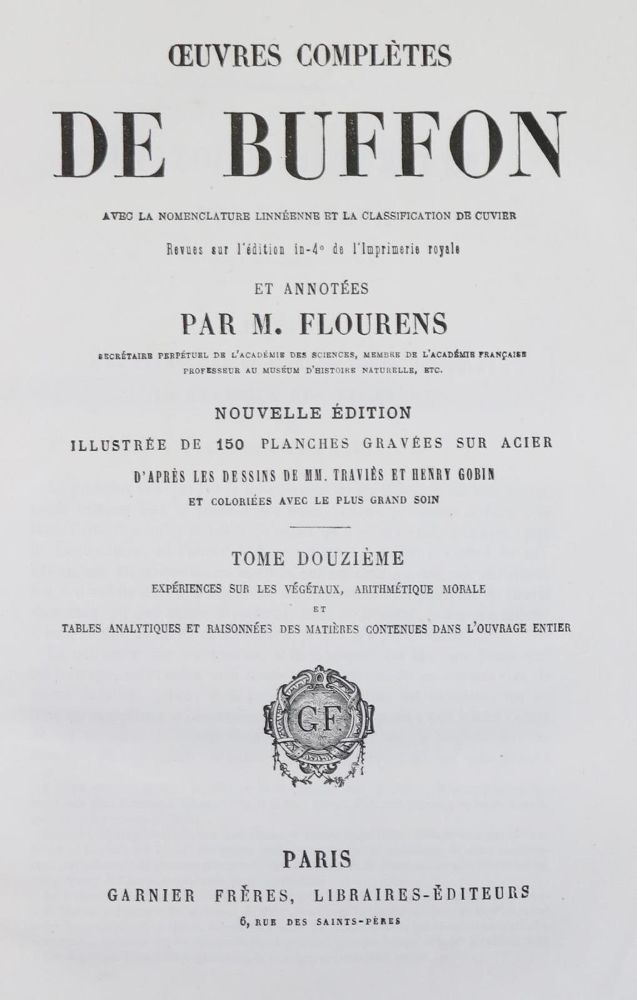 Große Abbildung Nr.1: 132-1400 Buffon,(G.L.L.de).: (Zoologie)