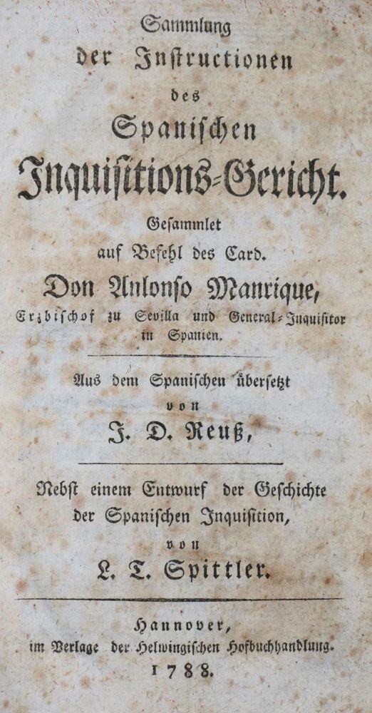 Große Abbildung Nr.1: 132-141 Manrique,A.: (Inquisition)