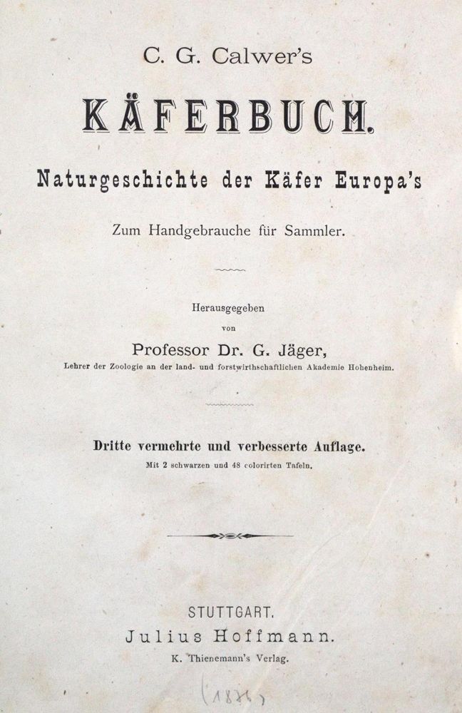 Große Abbildung Nr.2: 132-1414 Calwer,C.G.: (Zoologie, Käfer)