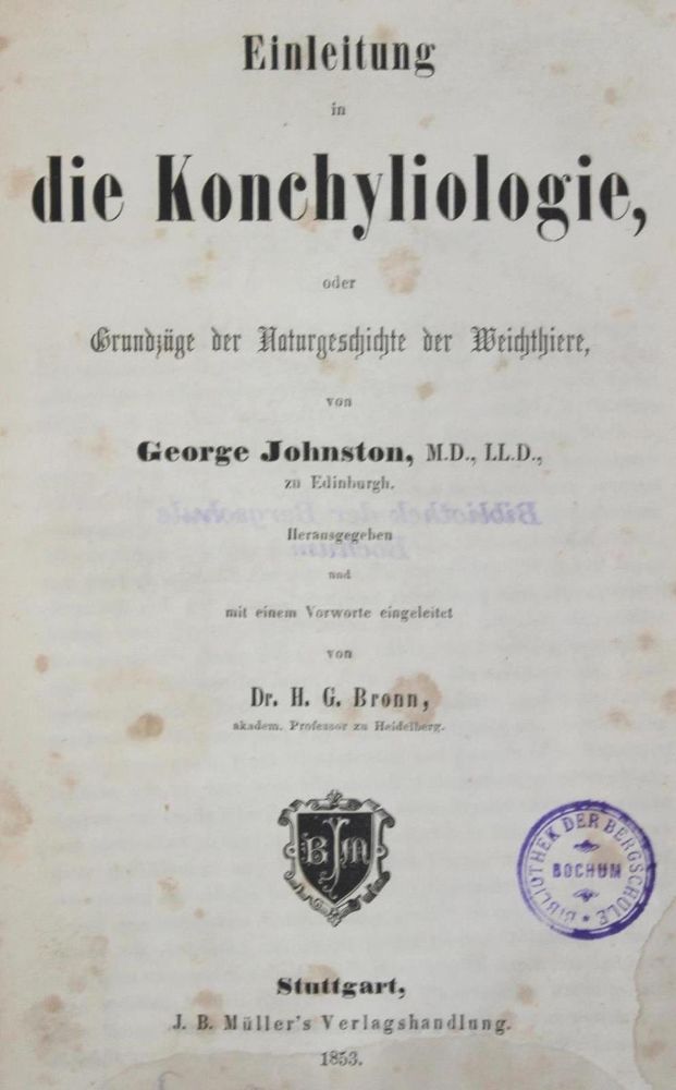 Große Abbildung Nr.1: 132-1415 Johnston,G.: (Zoologie, Konchyliologie)