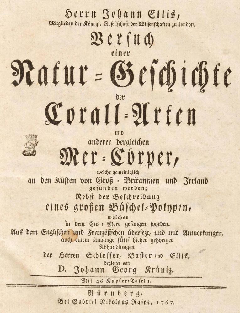 Große Abbildung Nr.2: 132-1416 Ellis,J.: (Zoologie, Korallen)