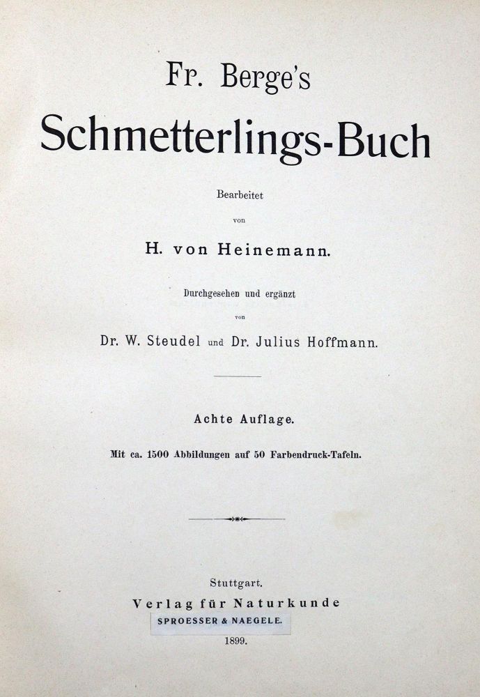 Große Abbildung Nr.2: 132-1437 Berge,F.: (Zoologie, Schmetterlinge)