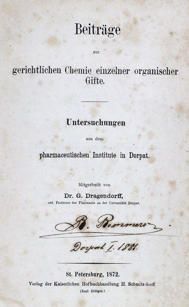 Große Abbildung Nr.2: 132-1467 Dragendorff,G.: (Verschiedene Gebiete - Varia, Chemie)