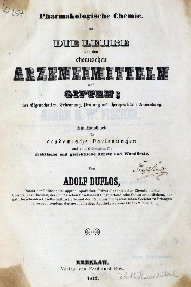 Große Abbildung Nr.1: 132-1469 Duflos,A.: (Verschiedene Gebiete - Varia, Chemie)