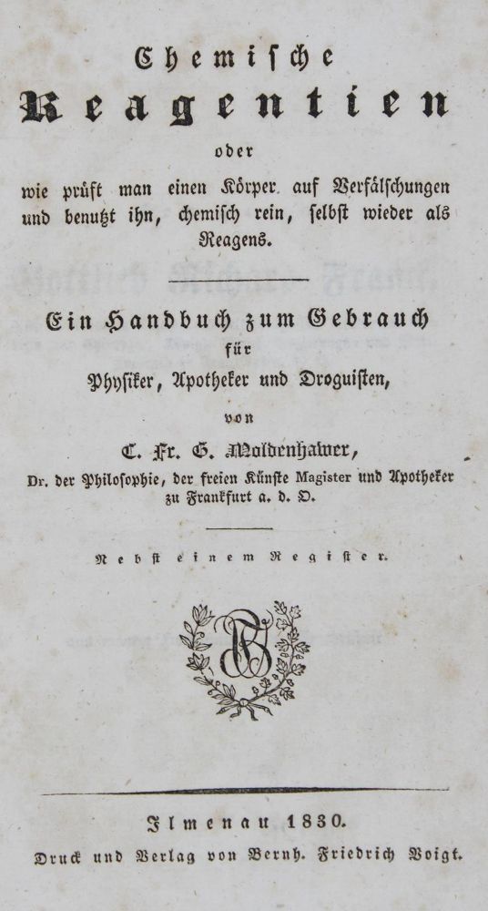 Große Abbildung Nr.1: 132-1471 Moldenhawer,C.F.G.: (Verschiedene Gebiete - Varia, Chemie)