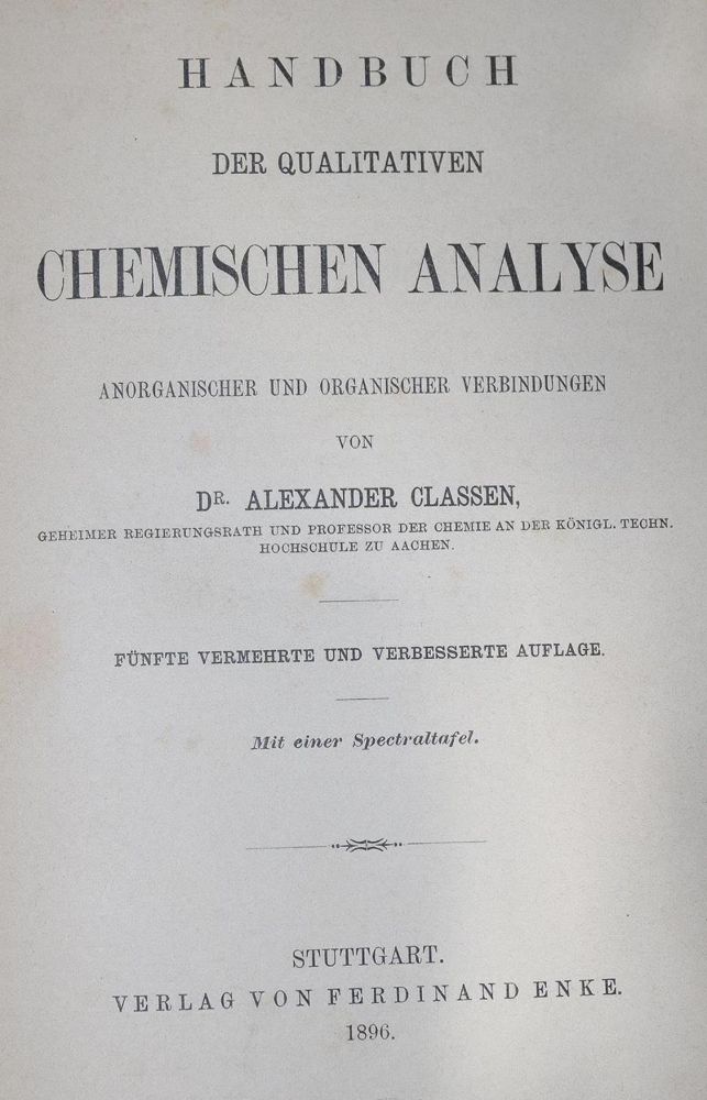 Große Abbildung Nr.1: 132-1472 Stähler,A. (Hrsg.).: (Verschiedene Gebiete - Varia, Chemie)