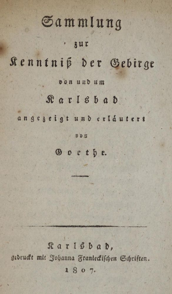 Große Abbildung Nr.1: 132-1484 Goethe,(J.W.)v.: (Verschiedene Gebiete - Varia, Geologie - Mineralogie u. Paläontologie)