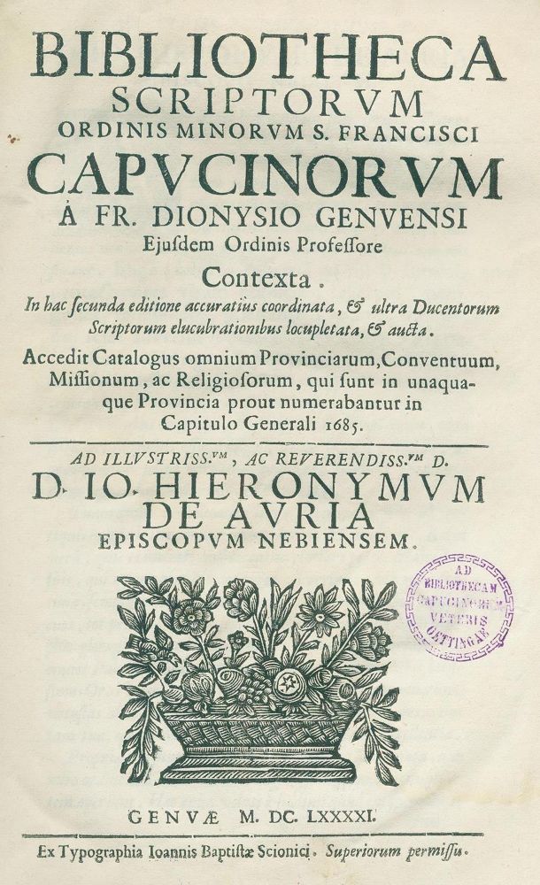 Große Abbildung Nr.1: 132-150 Dionysius aus Genua.: (Kapuziner)