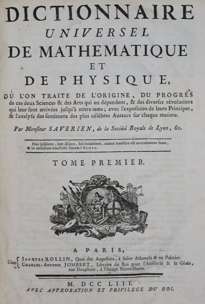 Große Abbildung Nr.2: 132-1504 Saverien,(A.).: (Verschiedene Gebiete - Varia, Mathematik)