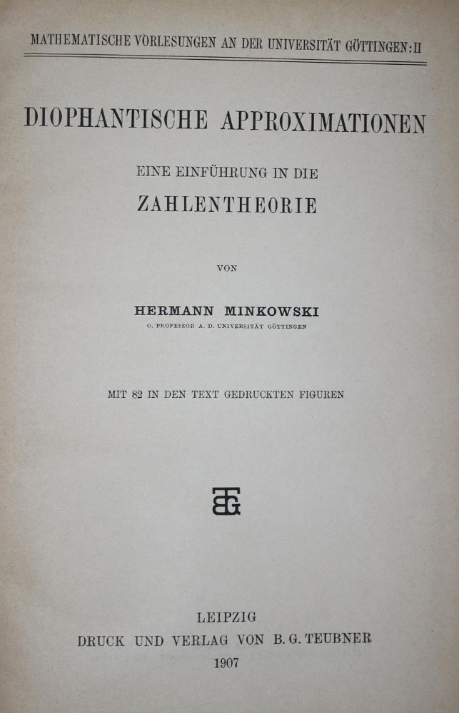 Große Abbildung Nr.1: 132-1518 Minkowski,H.: (Verschiedene Gebiete - Varia, Physik)