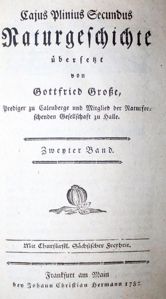 Große Abbildung Nr.1: 132-1521 Plinius,C.C.S.: (Verschiedene Gebiete - Varia)