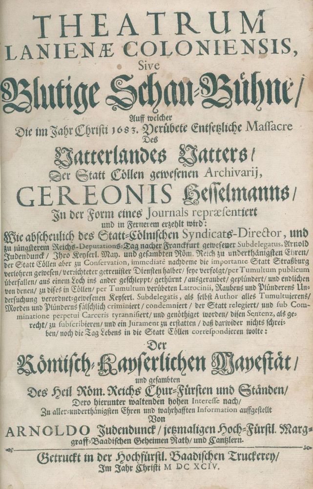 Große Abbildung Nr.1: 132-153 Judendunck, A.: (Köln)