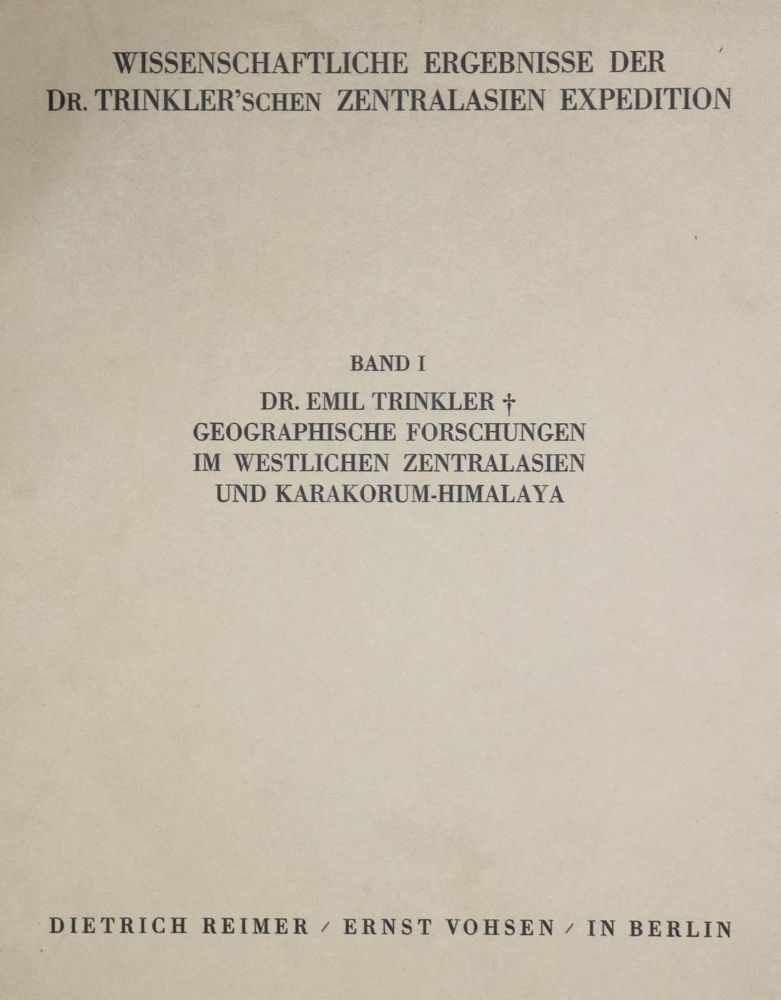 Große Abbildung Nr.1: 132-1595 Trinkler,E. u. H.de Terra (Bearb.).: (Asien)