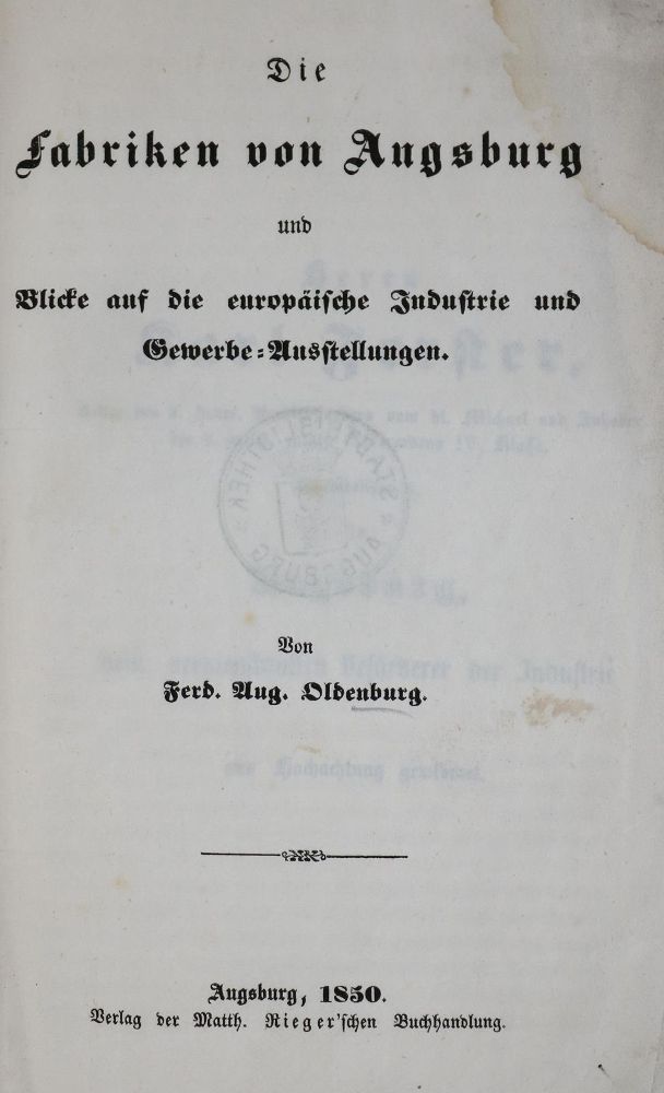 Große Abbildung Nr.1: 132-1604 Oldenburg,F.A.: (Deutschland, Augsburg)