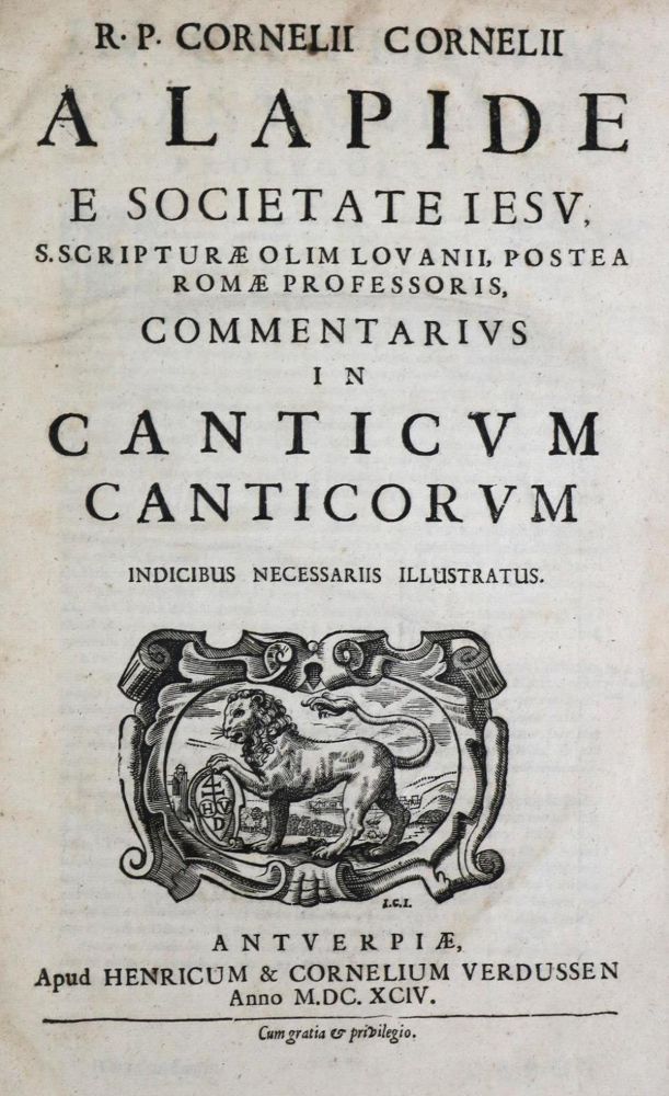 Große Abbildung Nr.1: 132-161 Lapide,C. (d.i. C.van den Steen).: (Alte Drucke, Handschriften und Theologie)