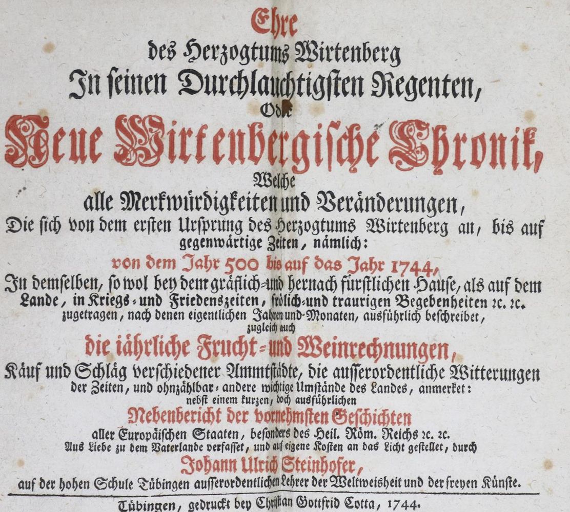 Große Abbildung Nr.1: 132-1611 Steinhofer,J.U.: (Deutschland, Baden-Württemberg)