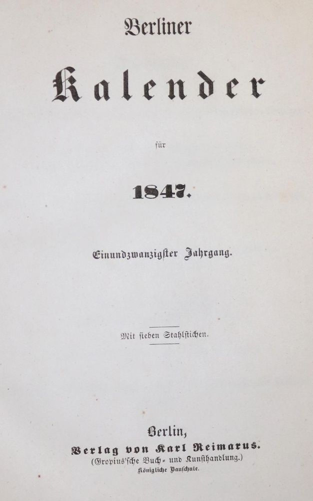 Große Abbildung Nr.2: 132-1622 Berliner Kalender: (Deutschland, Berlin)