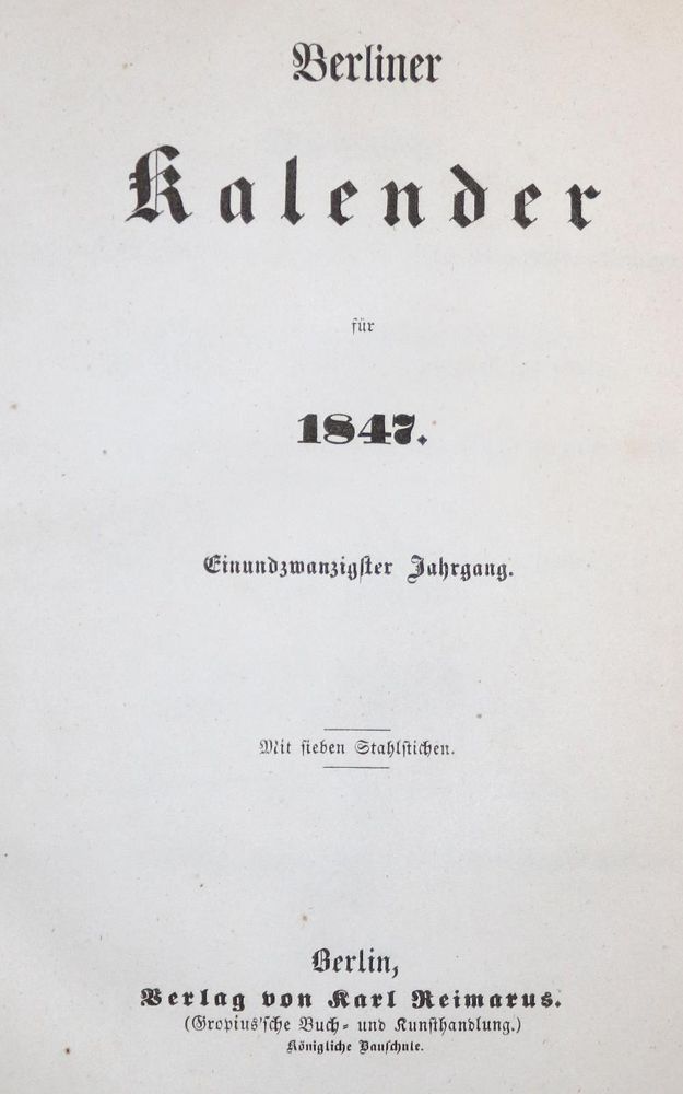 Große Abbildung Nr.3: 132-1622 Berliner Kalender: (Deutschland, Berlin)