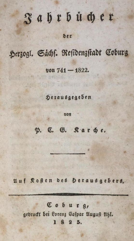 Große Abbildung Nr.1: 132-1630 Karche,P.C.G. (Hrsg.).: (Deutschland, Coburg)