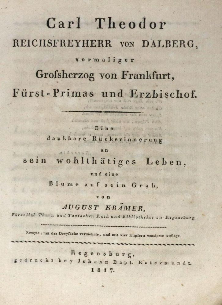Große Abbildung Nr.1: 132-1631 Krämer,A.: (Deutschland, Dalberg)