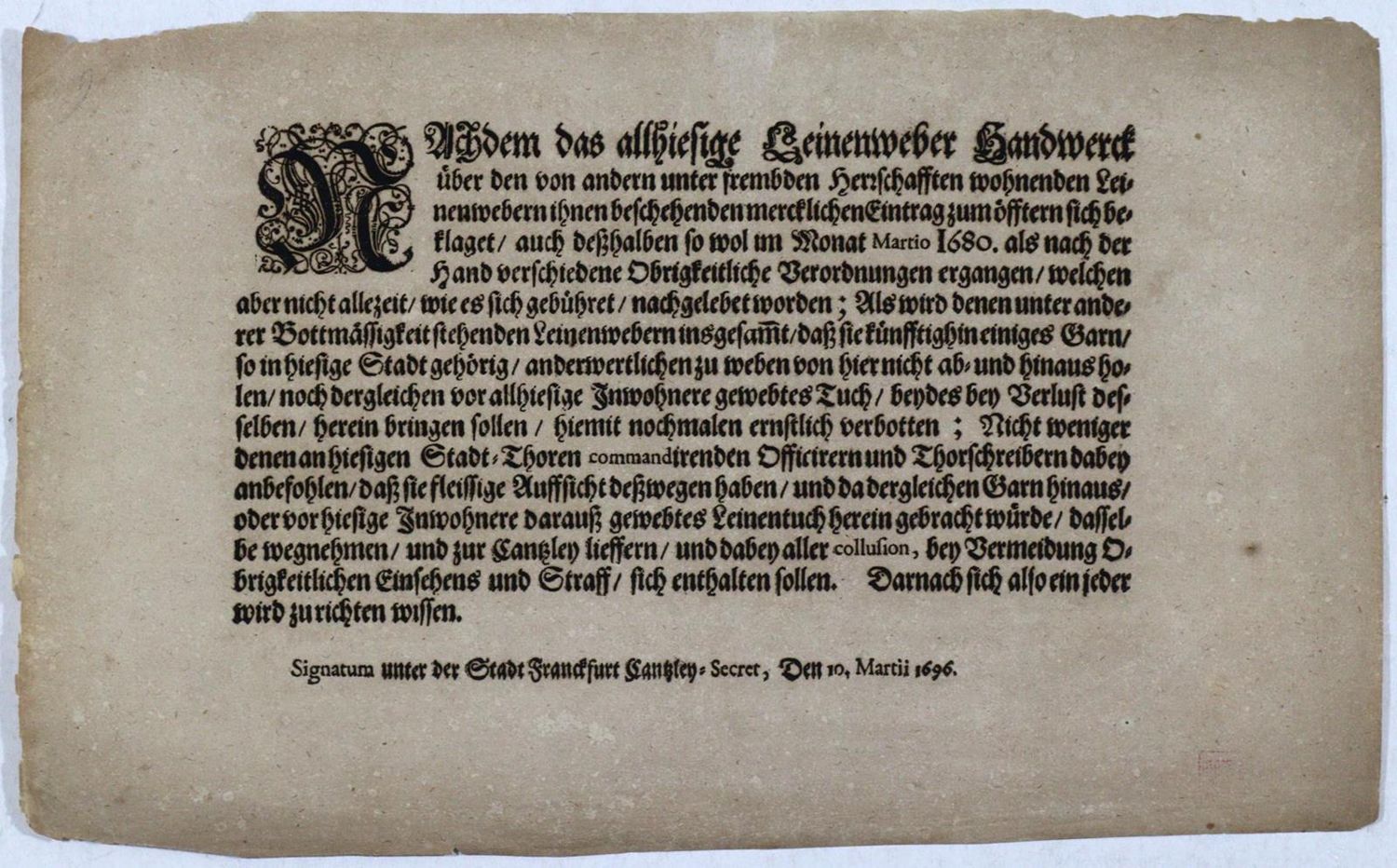 Große Abbildung Nr.1: 132-1652 Frankfurt am Main.: (Deutschland, Frankfurt, Leinenweber)