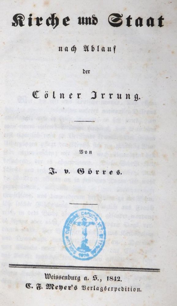 Große Abbildung Nr.1: 132-1677 Görres,J.v.: (Deutschland, Köln)