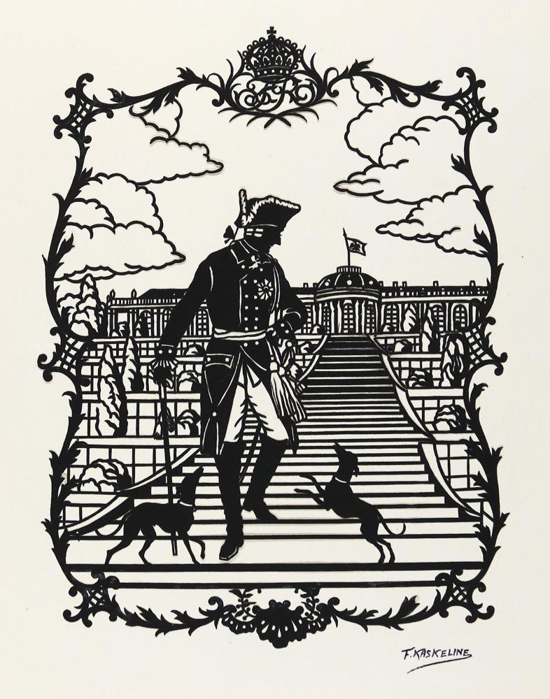 Große Abbildung Nr.1: 132-1704 Friedrich II.: (Deutschland, Preußen, Scherenschnitte)