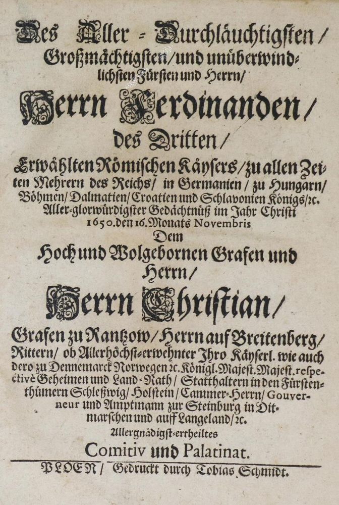 Große Abbildung Nr.1: 132-1706 Des Aller-Durchläuchtigsten,: (Deutschland, Rantzau)