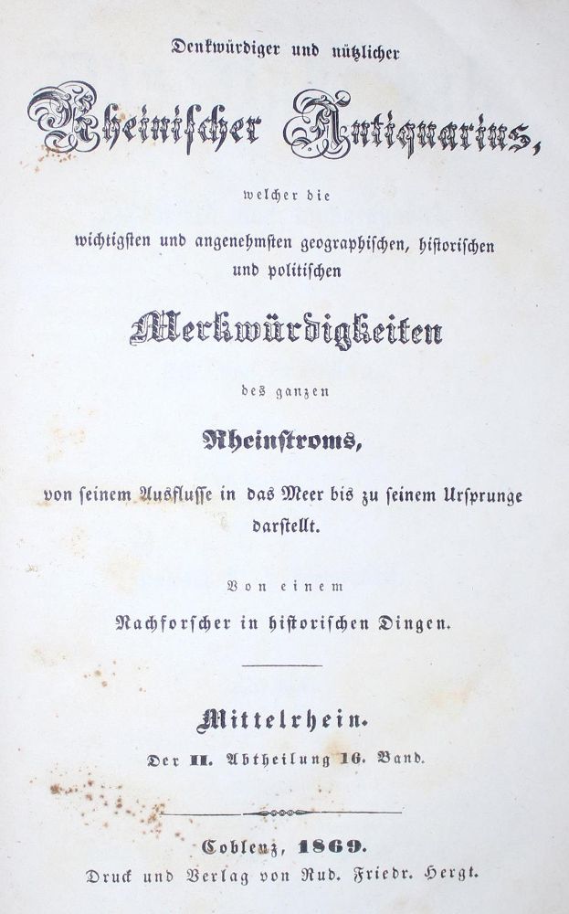 Große Abbildung Nr.1: 132-1726 (Stramberg,C.v.).: (Deutschland, Rheinlande)