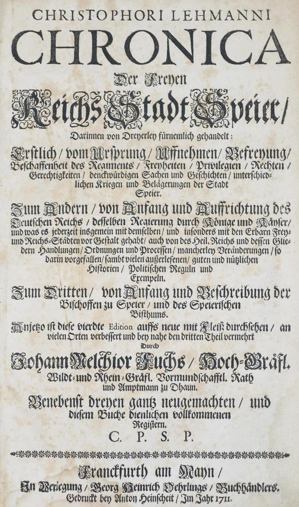 Große Abbildung Nr.1: 132-1738 Lehmann,C.: (Deutschland, Speyer)