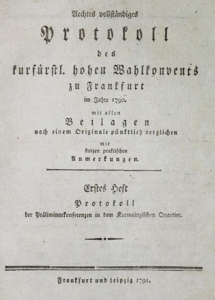 Große Abbildung Nr.1: 132-1744 Wahlkonvent 1790.: (Deutschland)