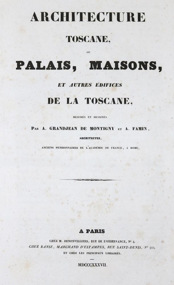 Große Abbildung Nr.2: 132-1782 Grandjean de Montigny,A. u. A.Famin.: (Italien, Architektur)